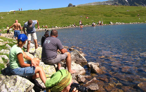 Beach-bathing at the Seven Rila Lakes