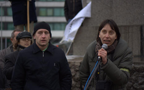 Third day of protests in front of the Parliament, 16.01.2009