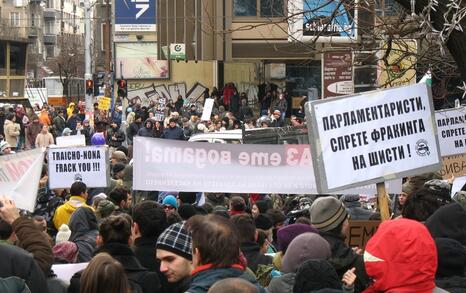Национален протест срещу добива на шистов газ в България, София 14.01.2012