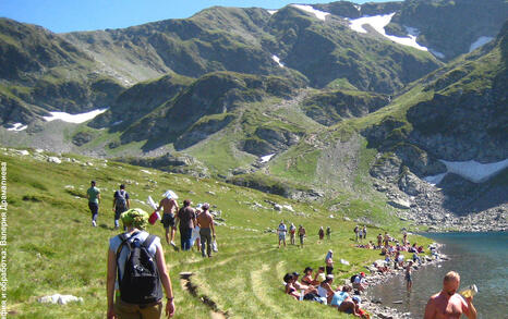 Beach-bathing at the Seven Rila Lakes