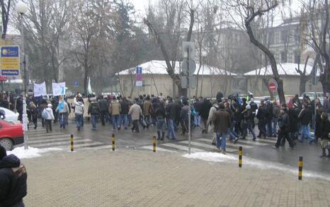 Walking demonstration in Plovdiv city