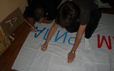 Painting a poster for the national hike 'I love Rila, I walk!'