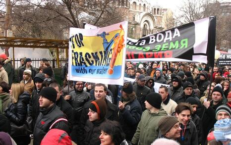 Национален протест срещу добива на шистов газ в България, София 14.01.2012