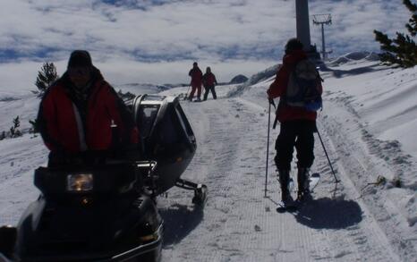 Putting the poles of the lift to the Seven Rila lakes