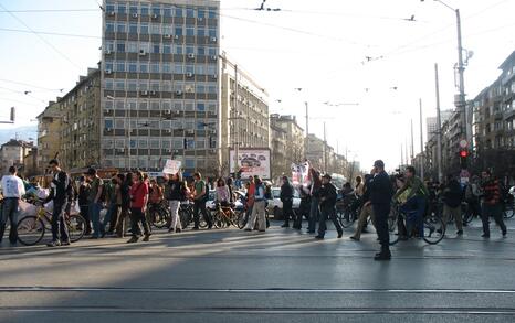 Flashmob for Rila National Park in Sofia, 3.04.09