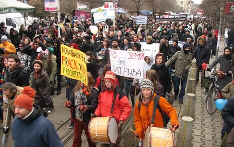 Национален протест срещу добива на шистов газ в България, София 14.01.2012