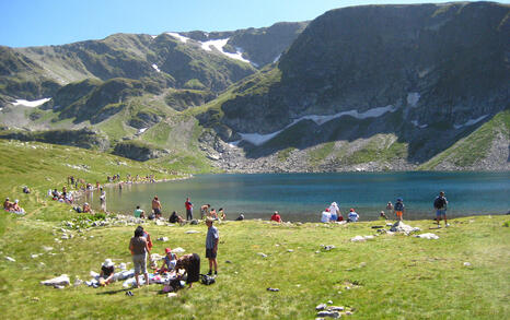 Beach-bathing at the Seven Rila Lakes