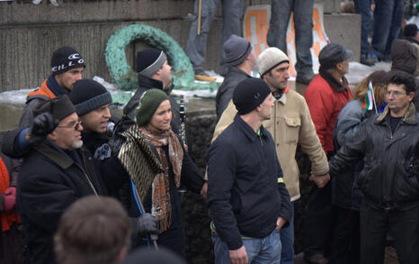 Third day of protests in front of the Parliament, 16.01.2009