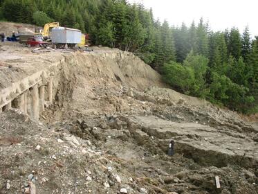 The grad down near the illegal construction of a lift in Rila mountain, Panichishte is getting bigger