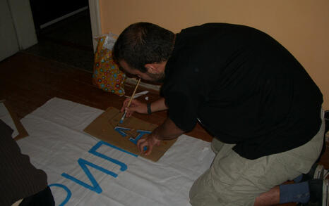 Painting a poster for the national hike 'I love Rila, I walk!'