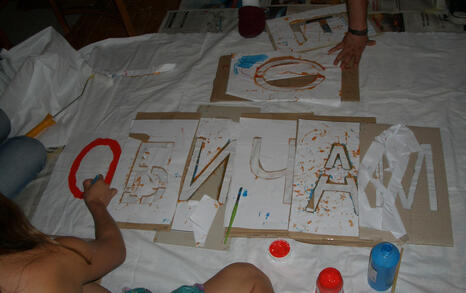 Painting a poster for the national hike 'I love Rila, I walk!'