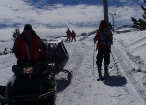 Putting the poles of the lift to the Seven Rila lakes