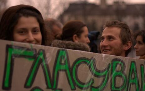 Civil attendance in fron of the Parliament - 18.12.2008