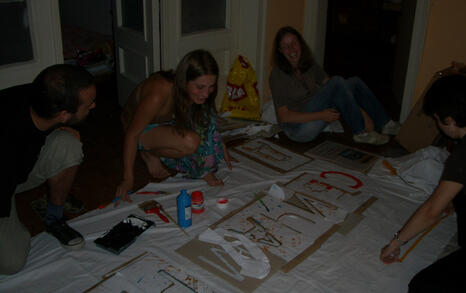 Painting a poster for the national hike 'I love Rila, I walk!'