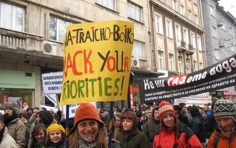 Национален протест срещу добива на шистов газ в България, София 14.01.2012