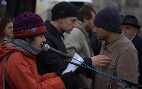 Third day of protests in front of the Parliament, 16.01.2009