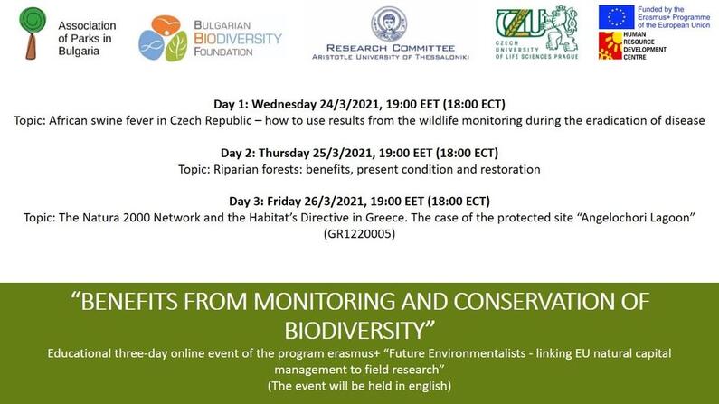  Educational three-day online event “Benefits from monitoring and conservation of biodiversity”