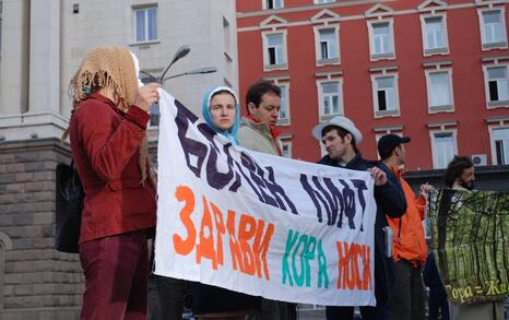 Citizen's action in front of Council of Ministers in Sofia, 25 November 2009