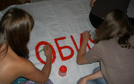 Painting a poster for the national hike 'I love Rila, I walk!'